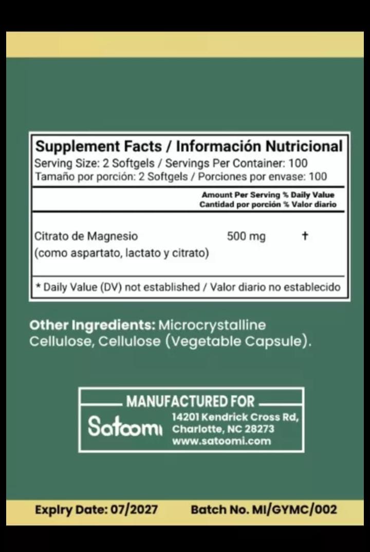 Miniatura 2 de Citrato de Magnesio - Satoomi